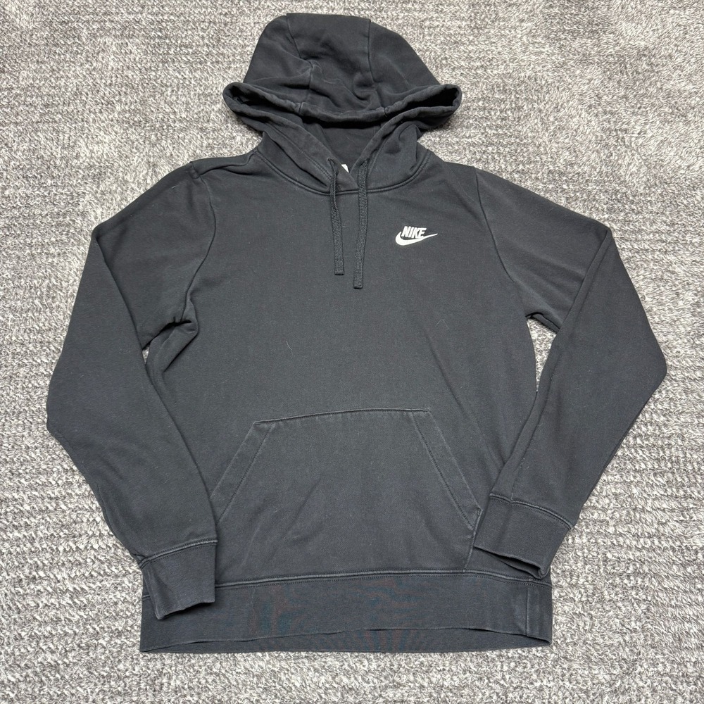 Nike Mens Hoodie Pullover Sweatshirt Size S Black Embroidered Logo